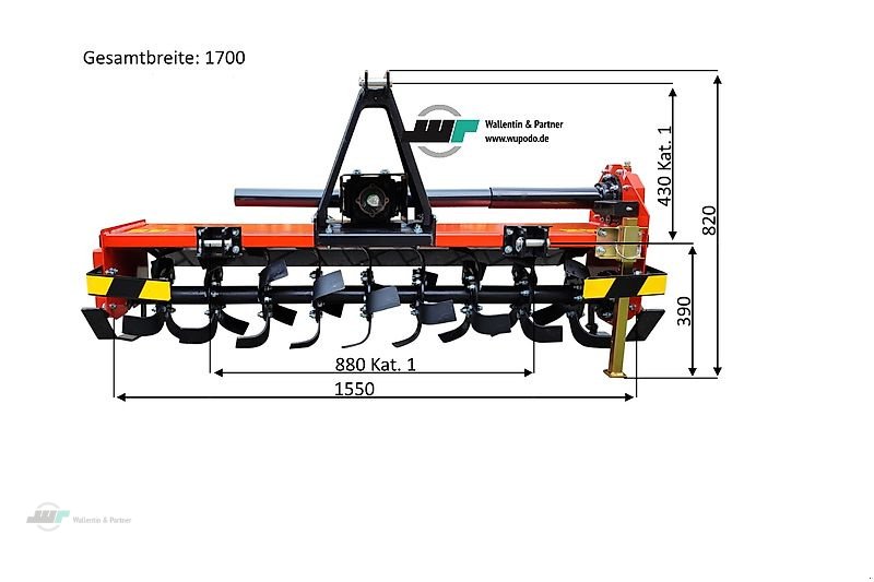 Bodenfräse typu Wallentin & Partner Erdfräse Ackerfräse Bodenfräse 1,50 m | Anbaugerät Kleintraktor, Neumaschine w Wesenberg (Zdjęcie 3)